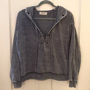 Heathered grey/blue hoodie